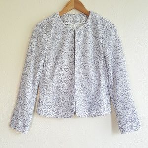 Tahari ASL Floral-Laced Lightweight Blazer Jacket